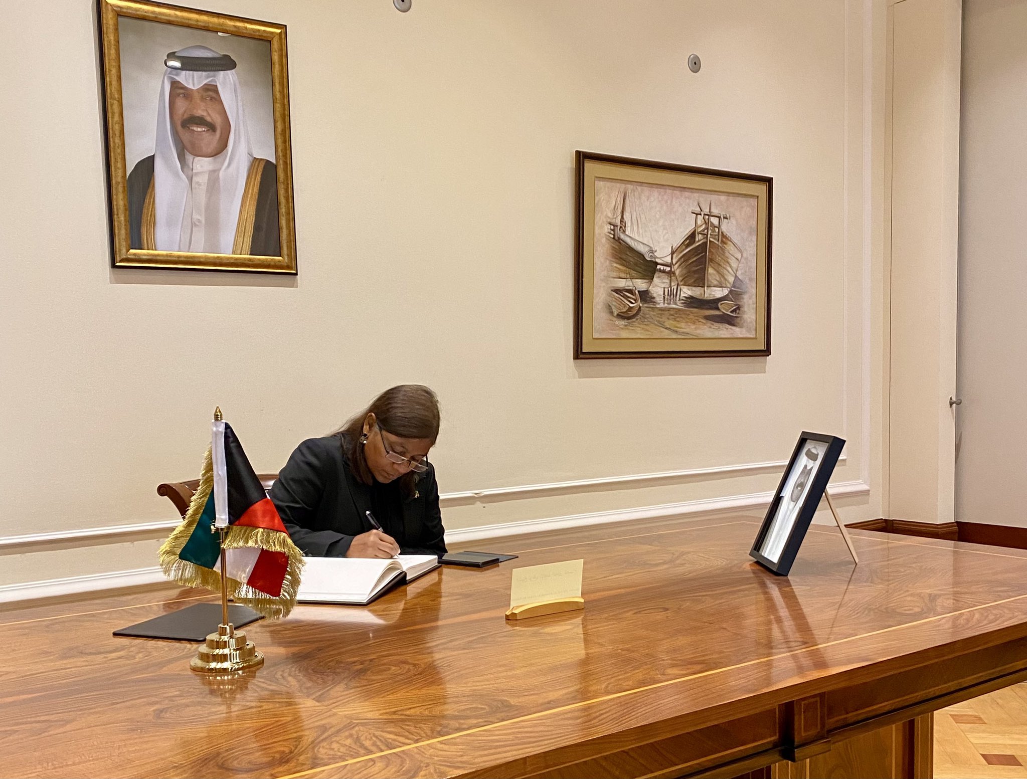 Ambassador signs condolence book Kuwait